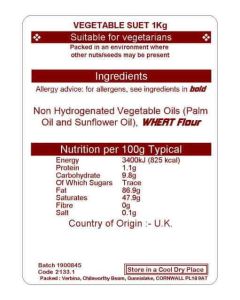 VEGETABLE SUET NON HYDROGENATED   1KG