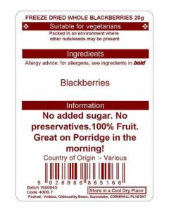 FREEZE DRIED BLACKBERRIES 20G