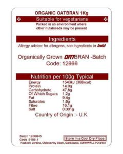 OAT BRAN ORG 1KG