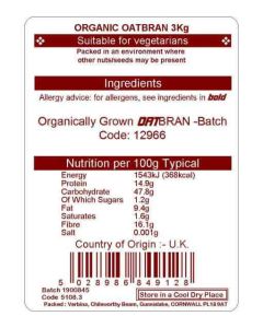 OAT BRAN ORG 3KG