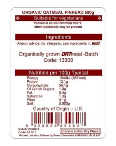 OATMEAL PINHEAD ORG 500G