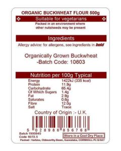 ORGANIC FLOUR BUCKWHEAT 500G