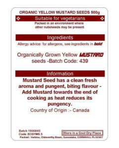 MUSTARD YELLOW SEED 500G(ORGANIC)