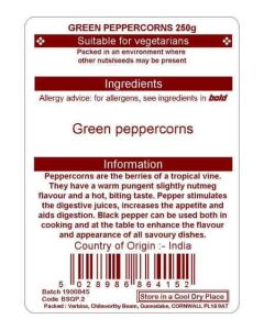 PEPPERCORNS GREEN 250G