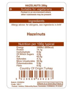 HAZELNUTS 250G