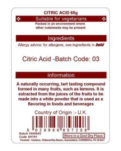 CITRIC ACID 65G