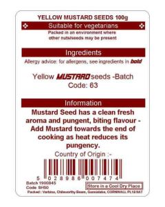 YELLOW MUSTARD SEEDS 100G