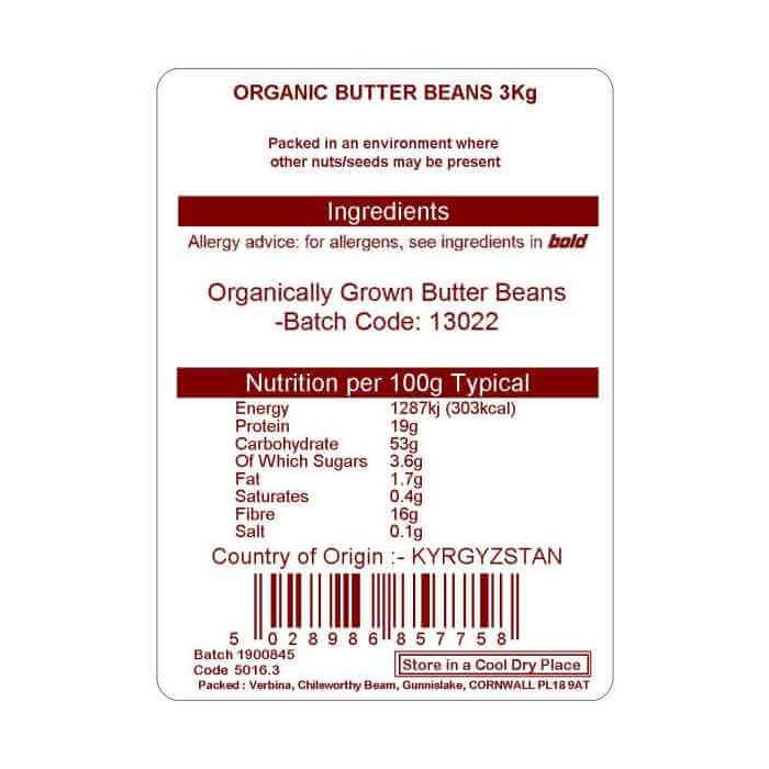 BUTTER BEANS ORG 3KG