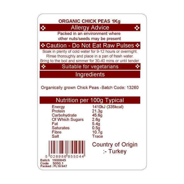 CHICK PEAS ORG. 1KG