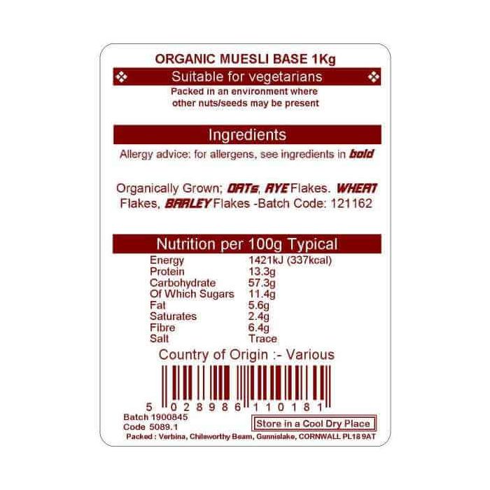 MUESLI BASE ORG  1KG