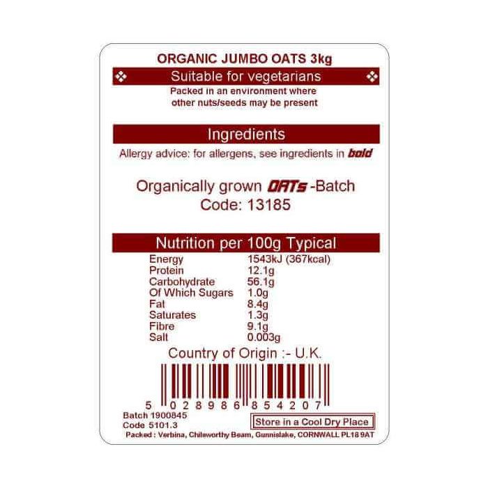 OATS JUMBO ORG 3KG