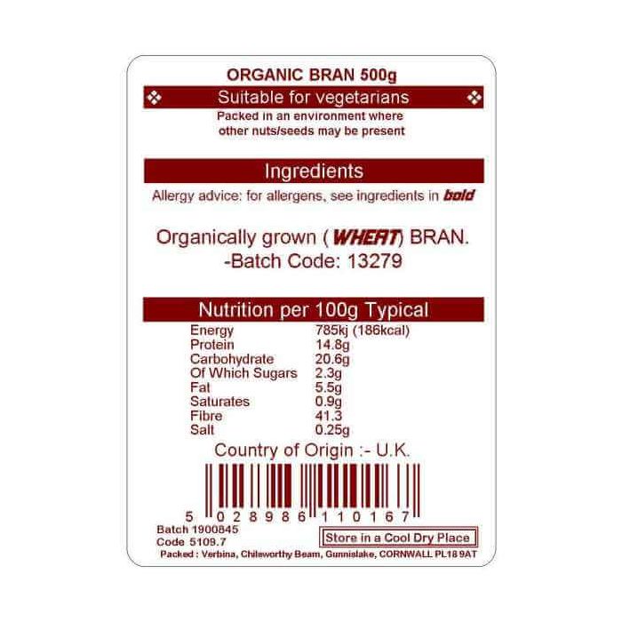 BRAN (WHEAT) ORGANIC 500G