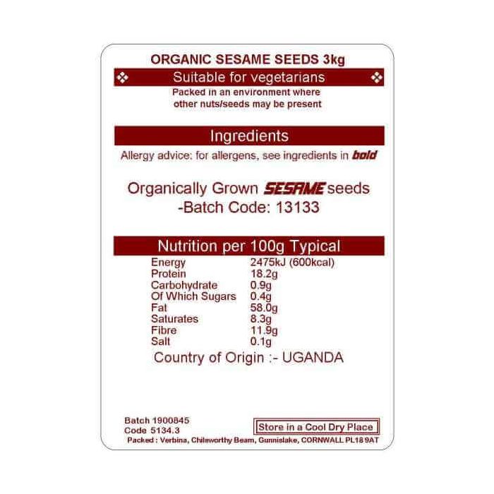 SESAME SEEDS ORG 3KG