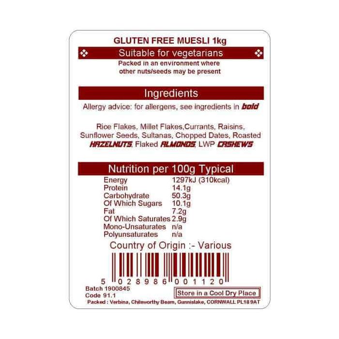 MUESLI GLUTEN FREE  1KG