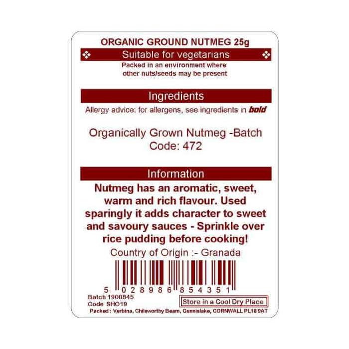 NUTMEG GROUND 25G (ORGANIC)