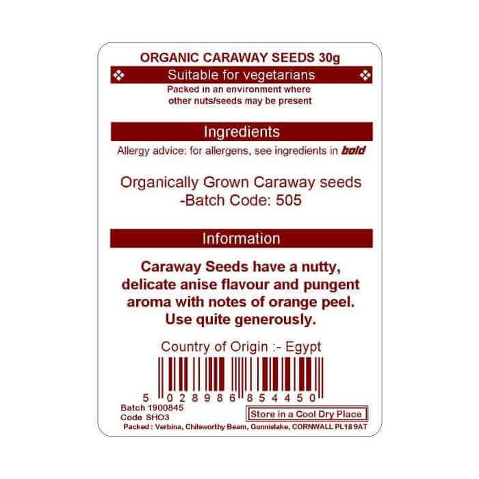 CARAWAY SEED 30G (ORGANIC)