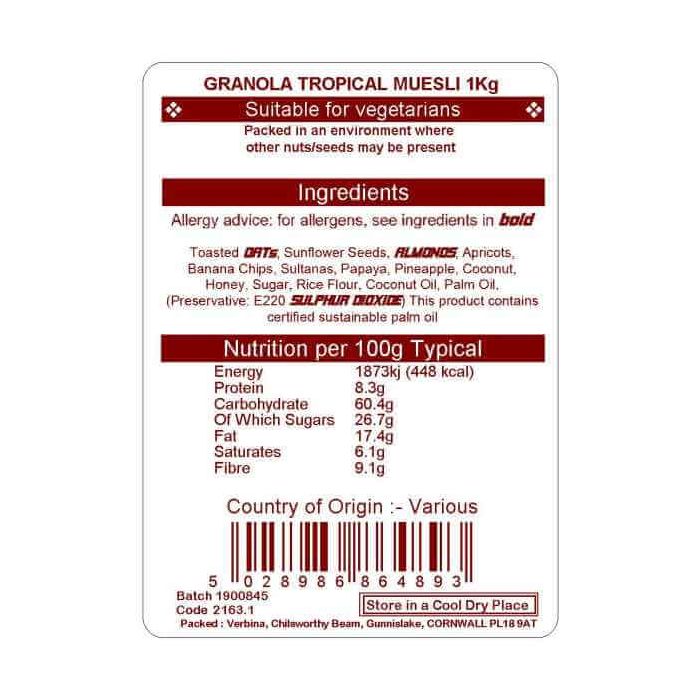 GRANOLA TROPICAL MUESLI 1KG