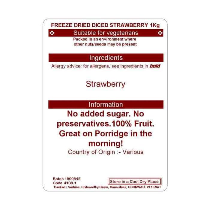 FREEZE DRIED DICED STRAWBERRY 1KG