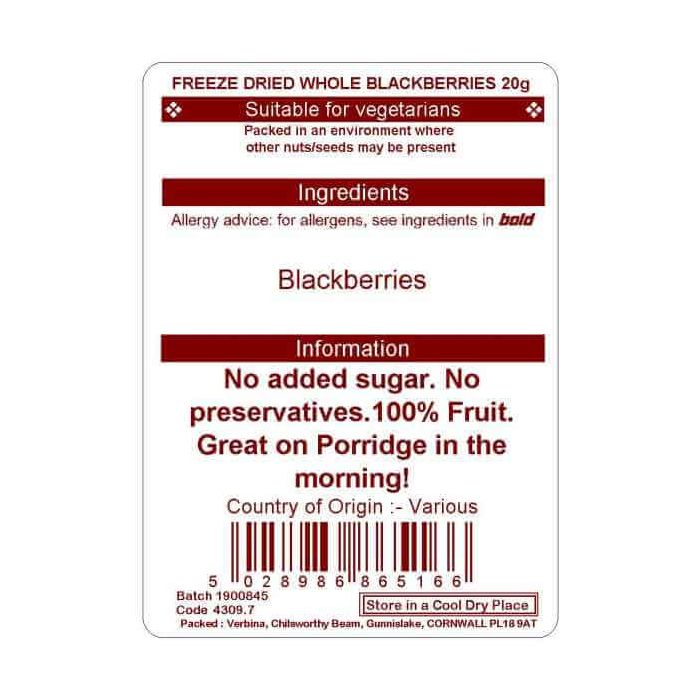 FREEZE DRIED BLACKBERRIES 20G