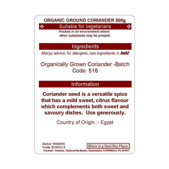 CORIANDER GROUND 500G(ORGANIC)