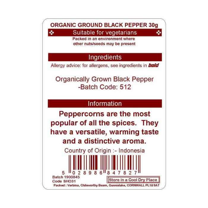 PEPPER BLACK POWDER 30G (ORGANIC)